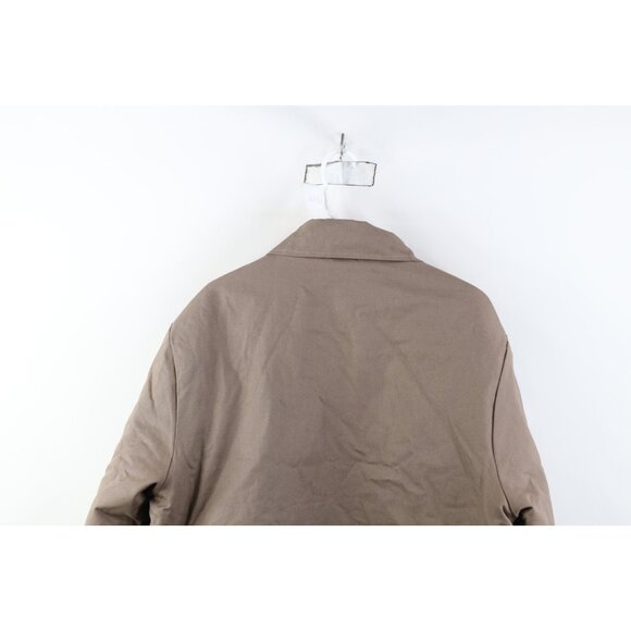 Vintage 90s Military Style Mens Large Faded Blouson Full Zip Jacket Canvas Brown - Picture 12 of 13